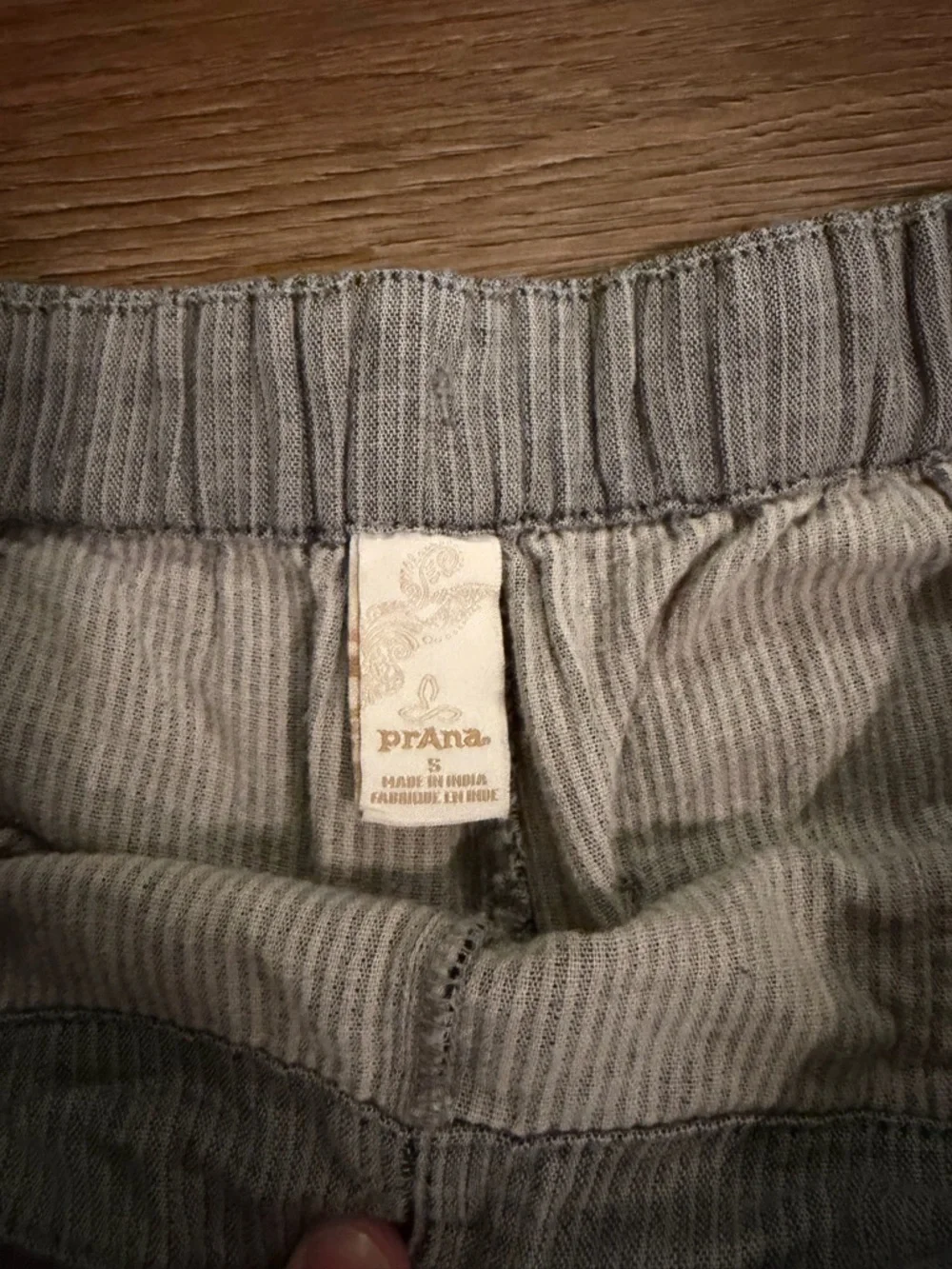 Prana Light Gray Corded Drawstring Athletic Shorts